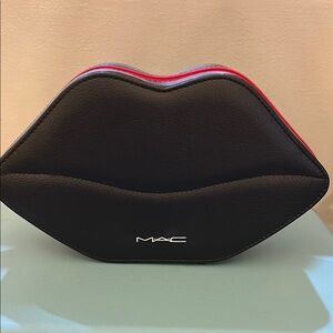 MAC Lip-Shaped Black Case with Red Accent